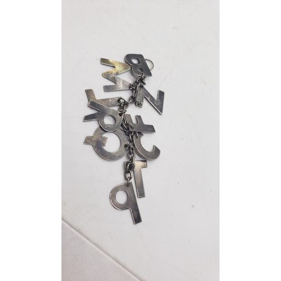 Vintage Earrings Super Long Dangle Letter Charms Spell Words 1970s Create - Picture 7 of 7